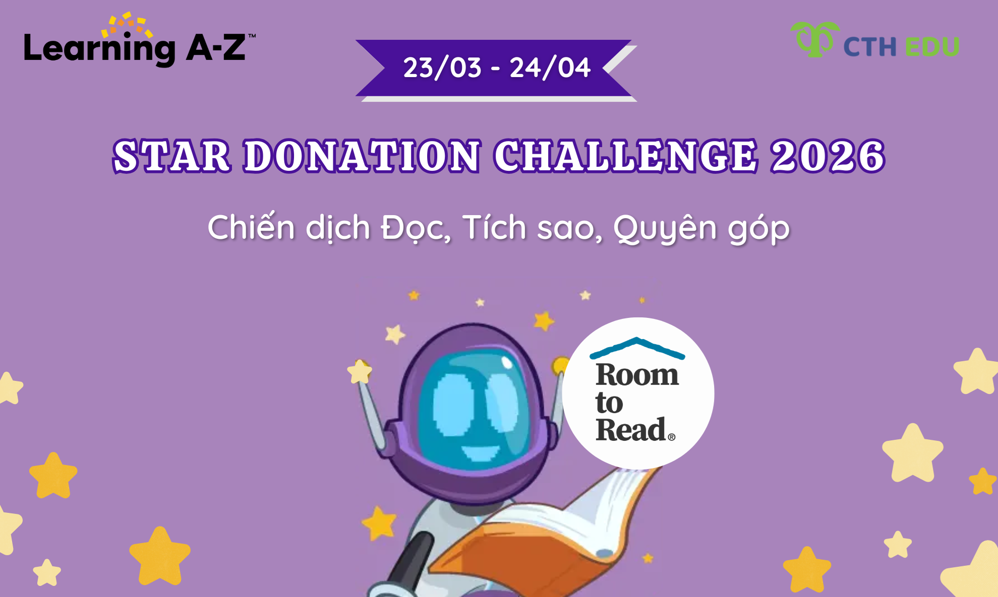 Star Donation 2026 cùng Kids A-Z đã quay trở lại: Chiến dịch Đọc sách – Tích sao – Hỗ trợ cộng đồng